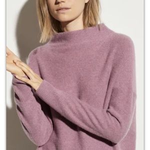 Vince Boiled Cashmere Funnel Neck Pullover. Size M.  Oversized Heather Amarena.